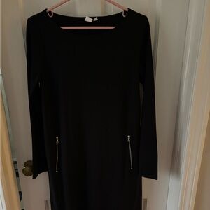 GAP Black Crewneck Long Sleeve Dress